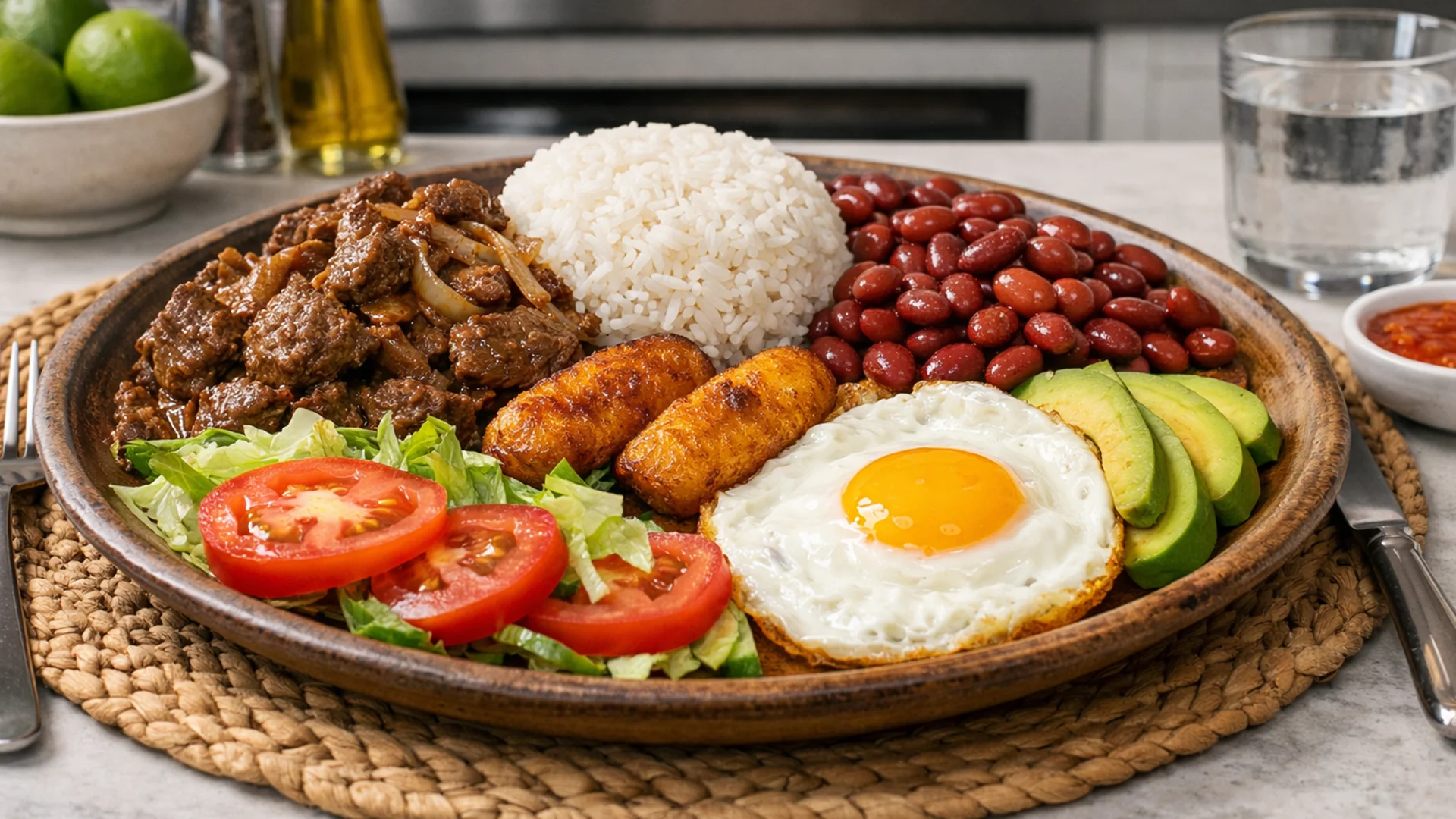 Фото блюда: Плато типико традиционное блюдо с мясом и рисом