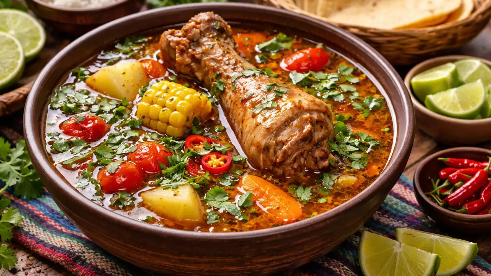 Фото блюда: Пряный суп из индейки с кориандром и чили, рецепт с фото