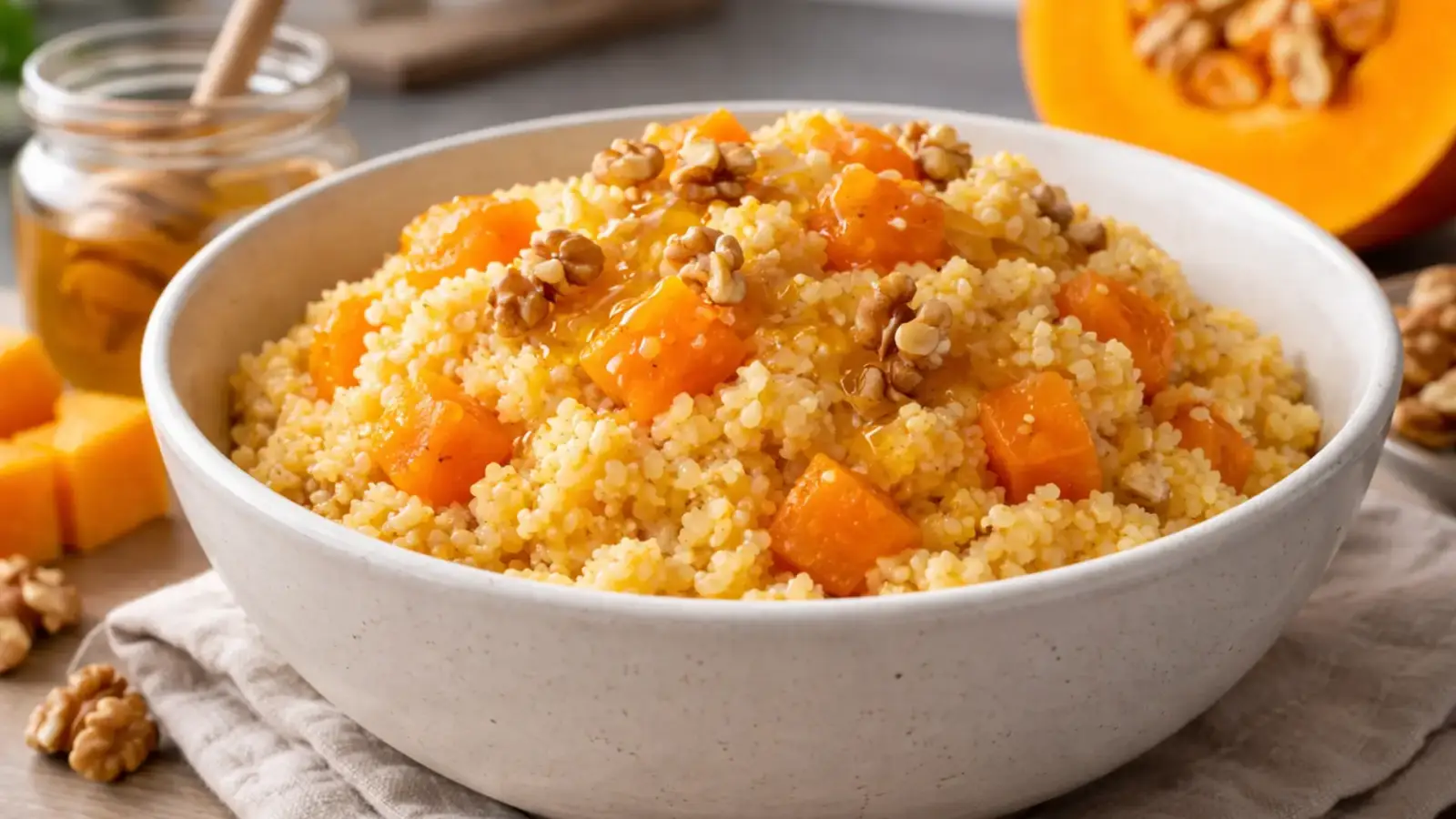 Фото блюда: Пшённая каша с тыквой и медом, рецепт с фото