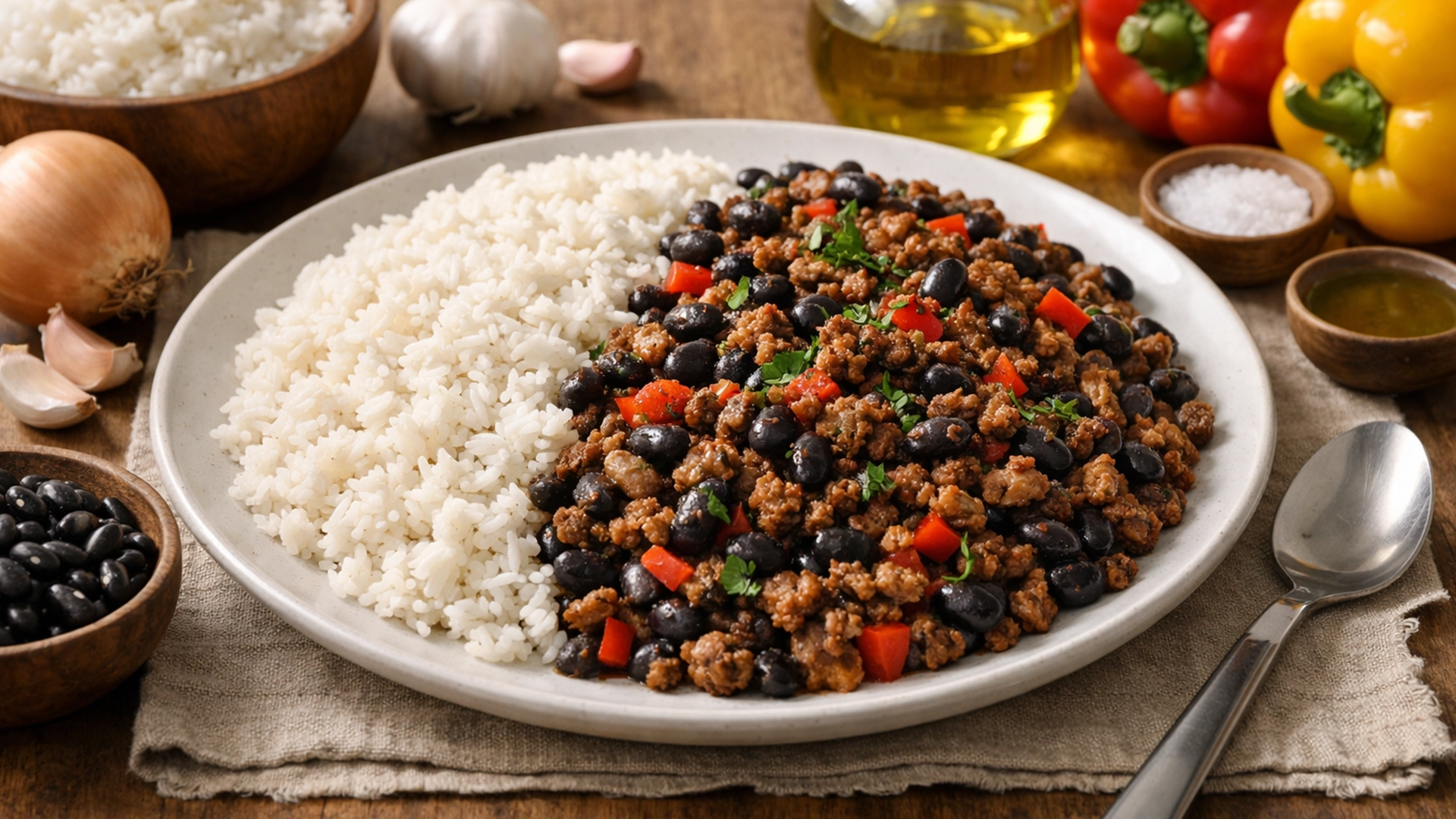 Фото блюда: Морос и кристиано с рисом и черной фасолью по кубинскому рецепту