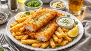Фото рецепта: Рыба с картофелем фри по новозеландскому рецепту