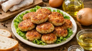 Фото рецепта: Рыбные котлеты из минтая сочные на сковороде