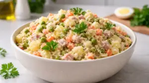 Фото блюда: Салат де боэф: румынский салат с мясом и овощами