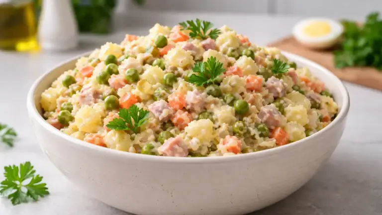 Фото блюда: Салат де боэф: румынский салат с мясом и овощами