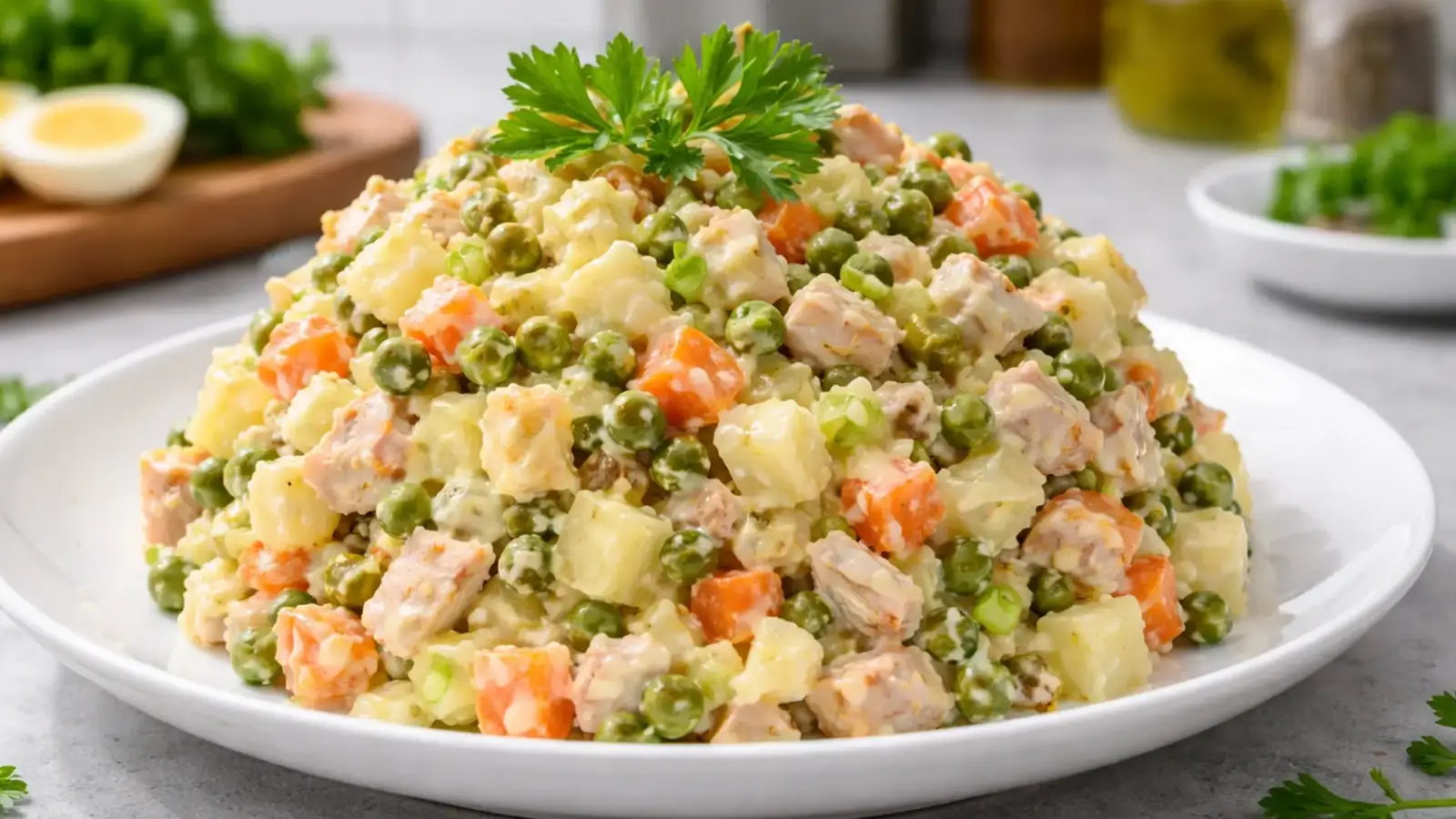 Фото блюда: Салат Столичный с курицей копченой, рецепт с фото