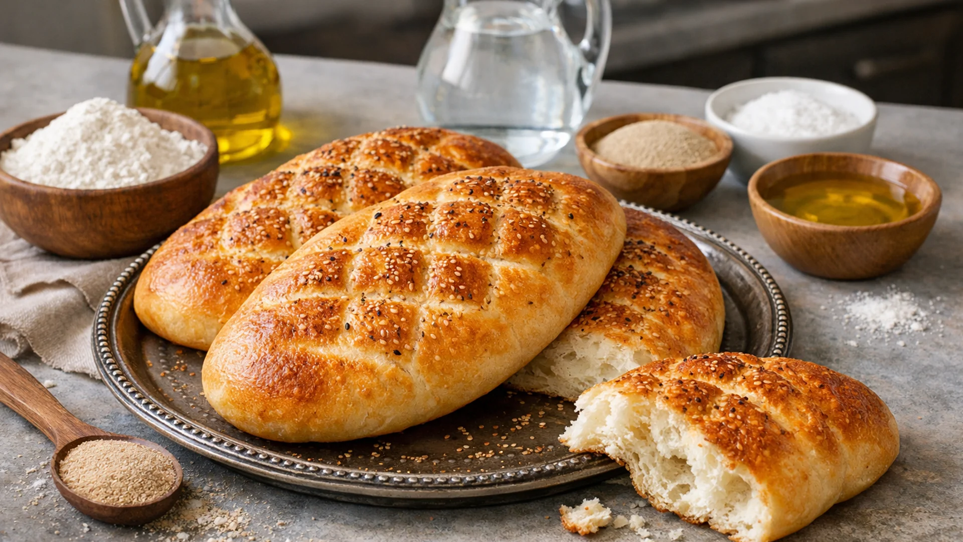 Фото блюда: Домашний самун с хрустящей корочкой