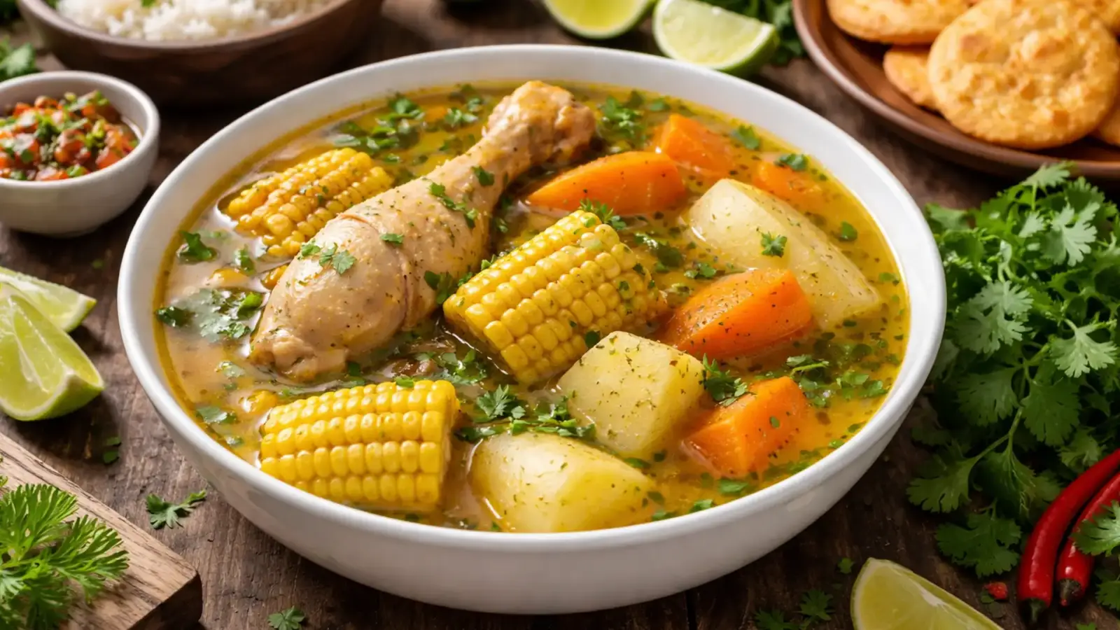 Фото блюда: Санкочо — густой суп с курицей по панамскому рецепту, рецепт с фото