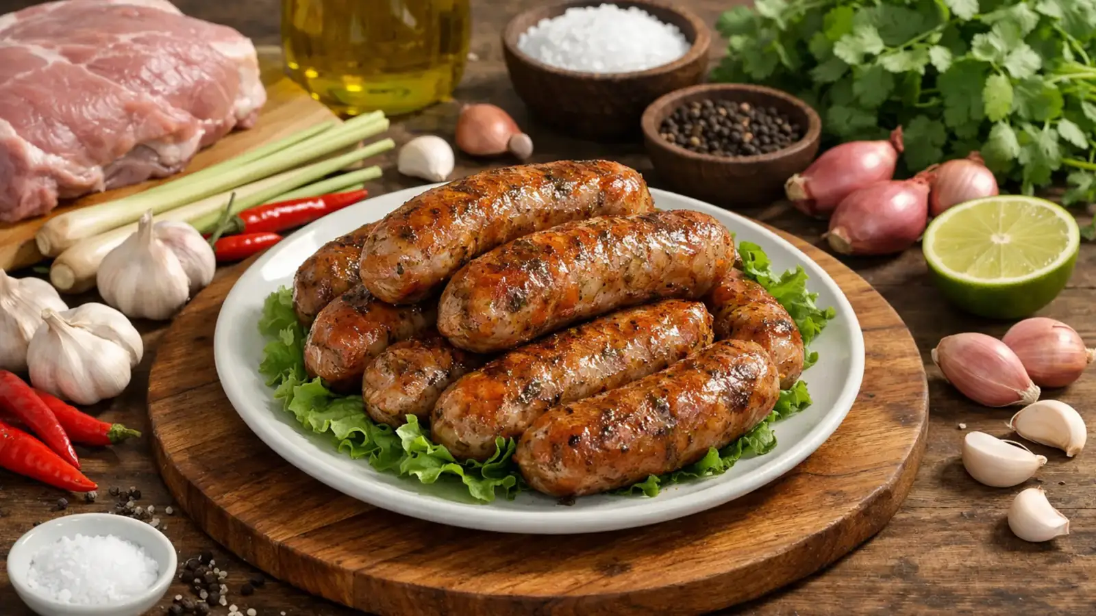 Фото блюда: Сай ууа колбаса из свинины с травами с насыщенным ароматом, рецепт с фото