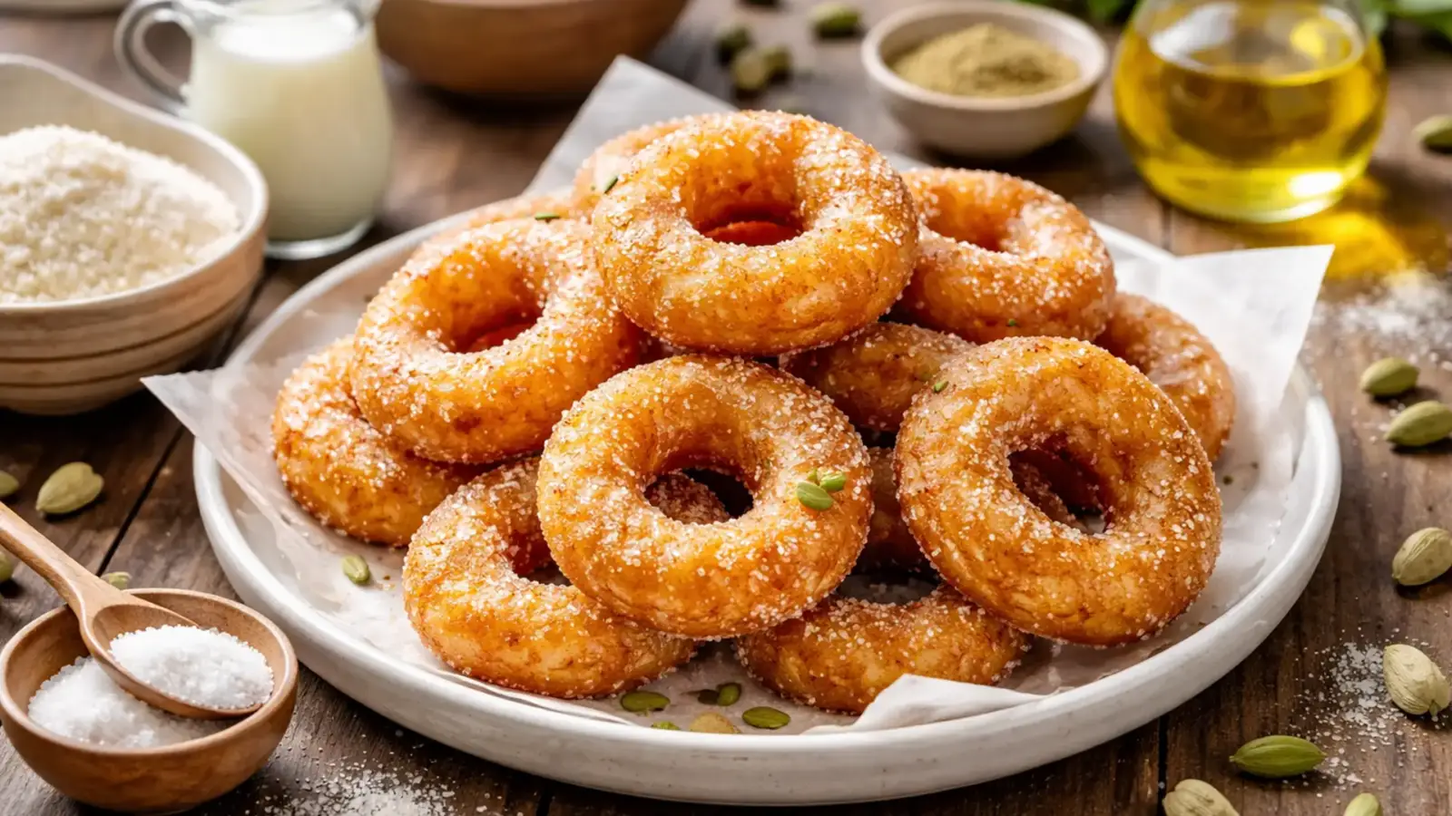 Фото блюда: Сел роти сладкие рисовые кольца во фритюре традиционные непальские, рецепт с фото