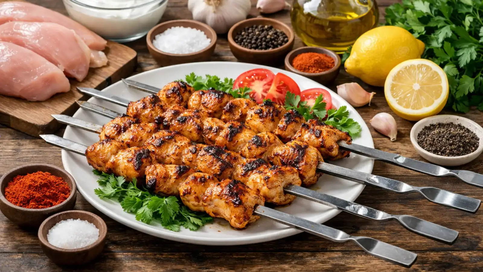 Фото блюда: Шиш таук курица на шампурах с пряным маринадом и сочной текстурой, рецепт с фото