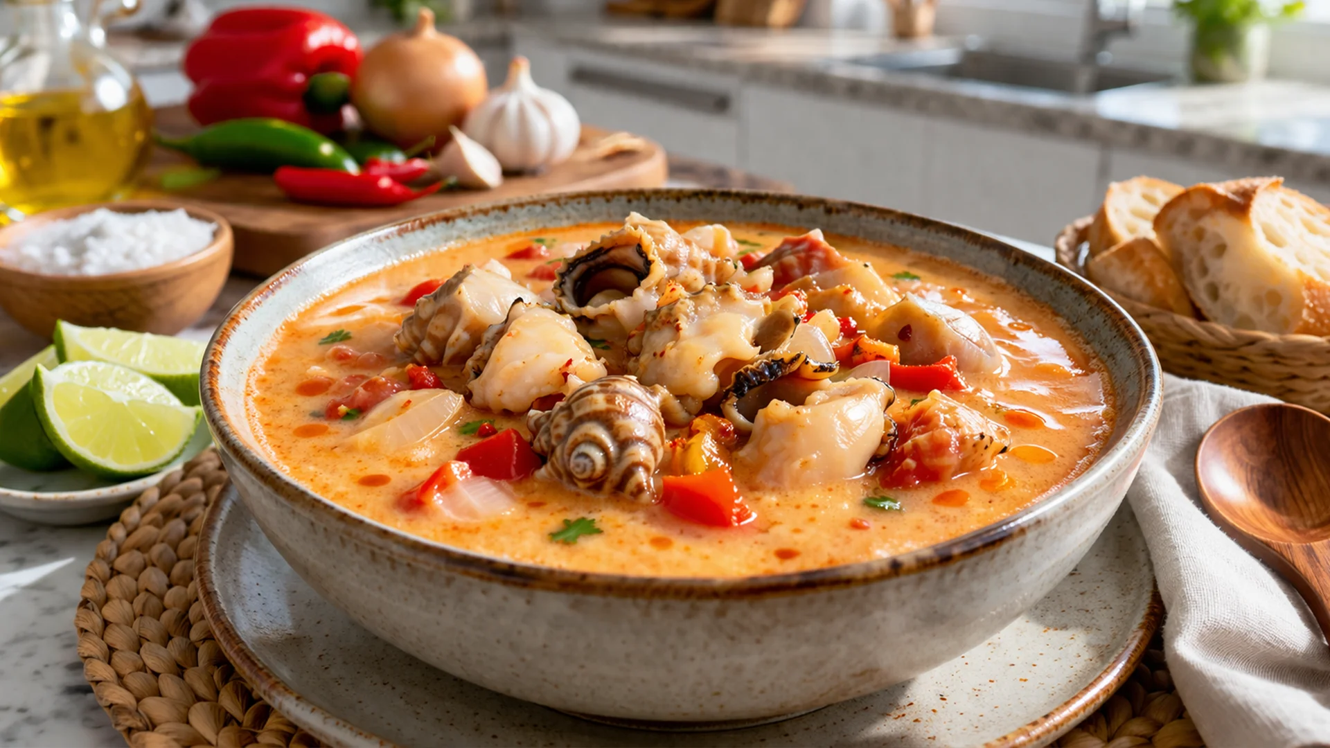 Фото блюда: Сопа де караколь суп из морских раковин