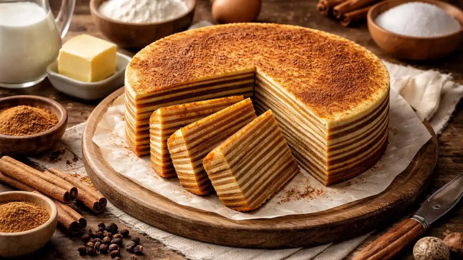 Фото блюда: Спеккук пряный многослойный пирог с ароматными специями, рецепт с фото