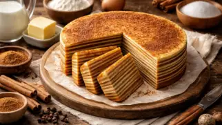 Фото рецепта: Спеккук пряный многослойный пирог с ароматными специями