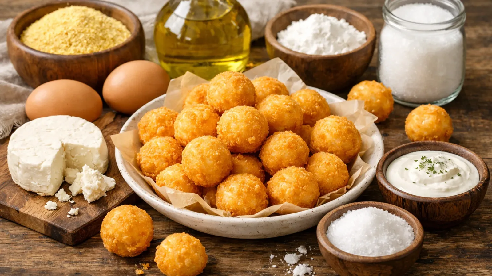 Фото блюда: Бунуэлос сырные шарики во фритюре по колумбийскому рецепту, рецепт с фото