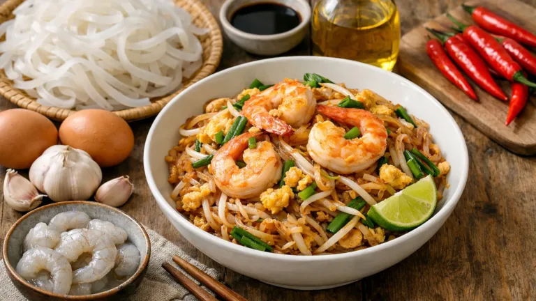 Фото блюда: Чар куай тео жареная рисовая лапша с креветками по малайзийскому рецепту