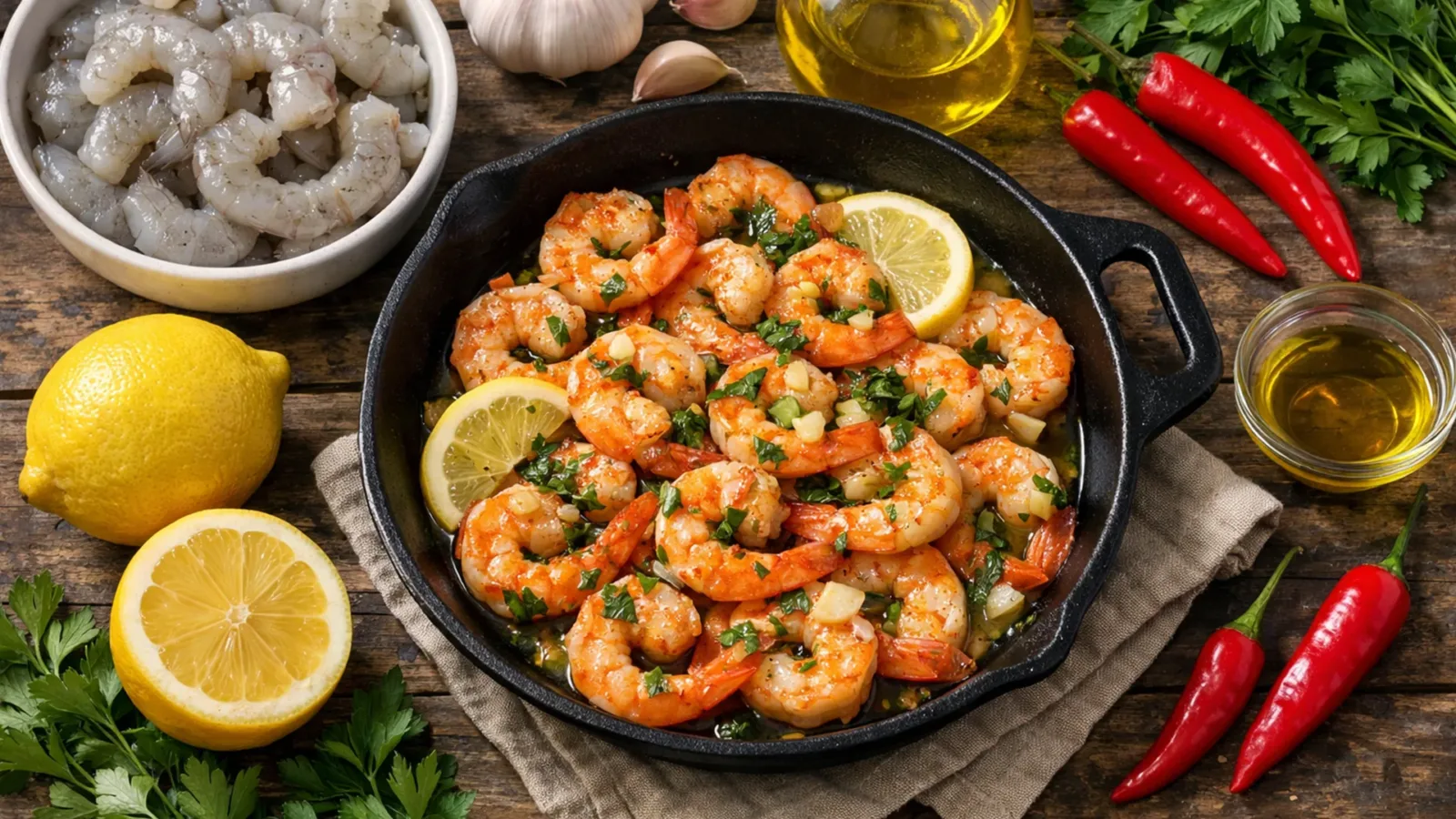 Фото блюда: Креветки с чесноком и лимоном по мозамбикскому рецепту, рецепт с фото