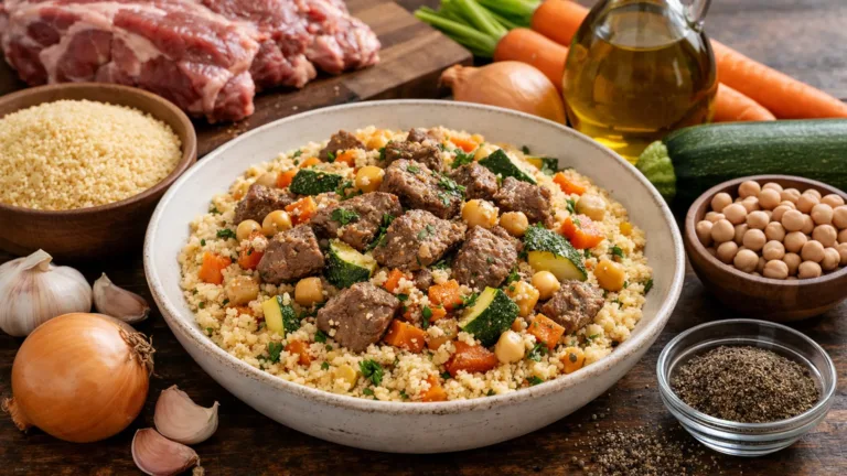 Фото блюда: Кускус с бараниной и овощами по ливийскому рецепту