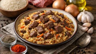 Фото рецепта: Пилау рис с мясом и специями по кенийскому рецепту