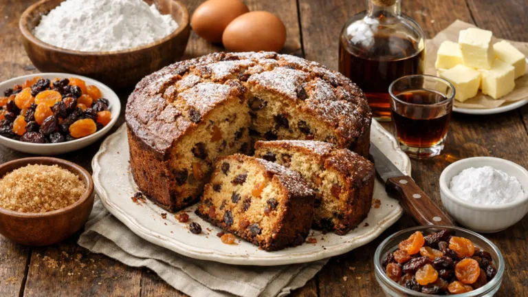 Фото блюда: Ромовый пирог с сухофруктами с насыщенным вкусом и ароматом