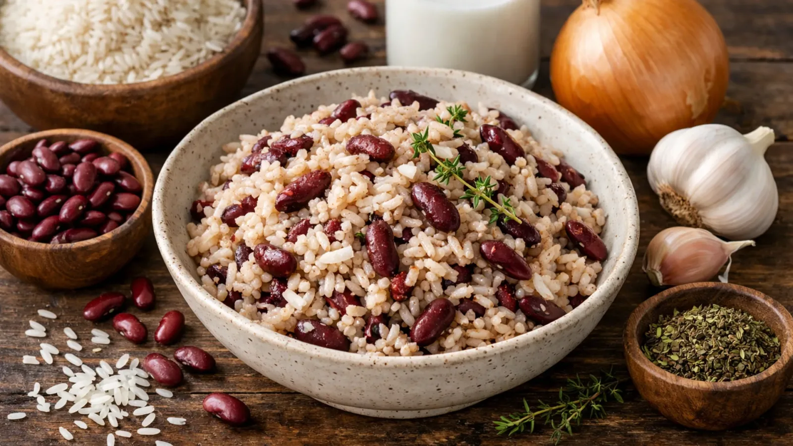 Фото блюда: Ямайский рис с фасолью и кокосом с насыщенным ароматом, рецепт с фото