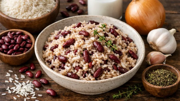 Фото блюда: Ямайский рис с фасолью и кокосом с насыщенным ароматом