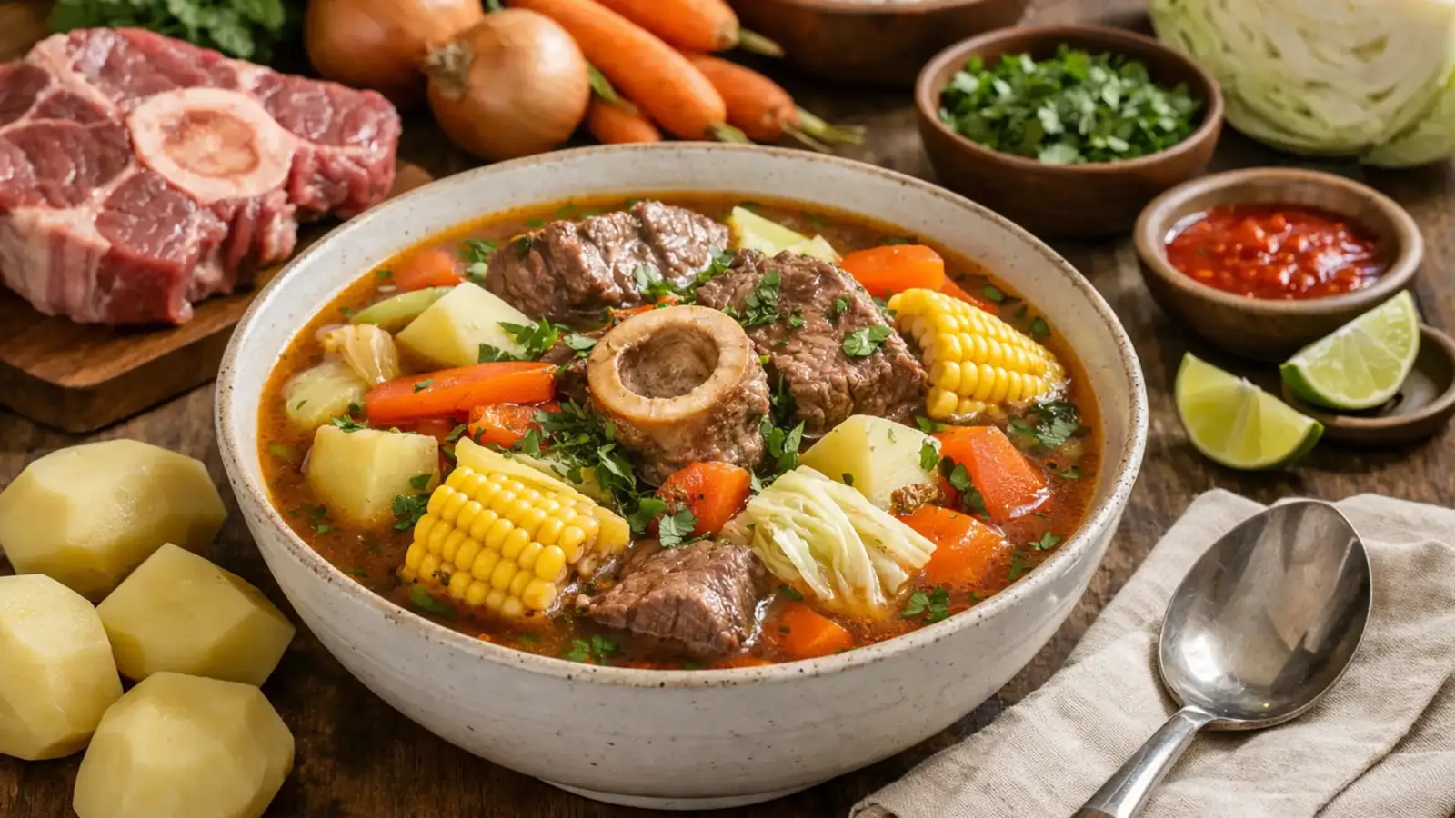 Фото блюда: Суп де рес говяжий суп с овощами по никарагуанскому рецепту, рецепт с фото