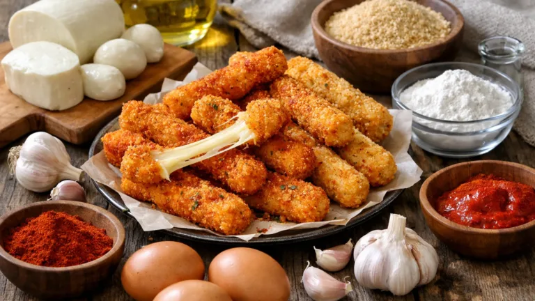 Фото блюда: Сырные палочки с паприкой и чесноком в хрустящей панировке