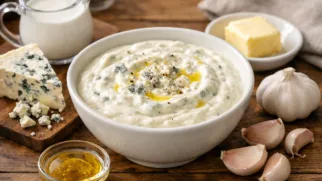 Фото рецепта: Сырный дип с сыром дор блю и сливками кремовый