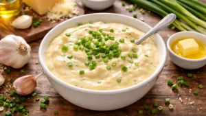 Фото блюда: Сырный дип с сыром и зеленым луком сливочный