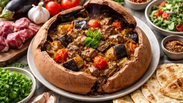 Фото блюда: Тести кебаб с бараниной и баклажанами по турецкому рецепту