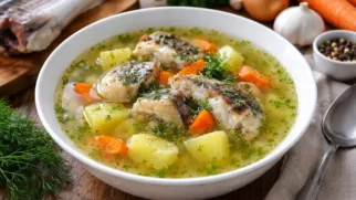 Фото рецепта: Уха из минтая классическая с прозрачным бульоном