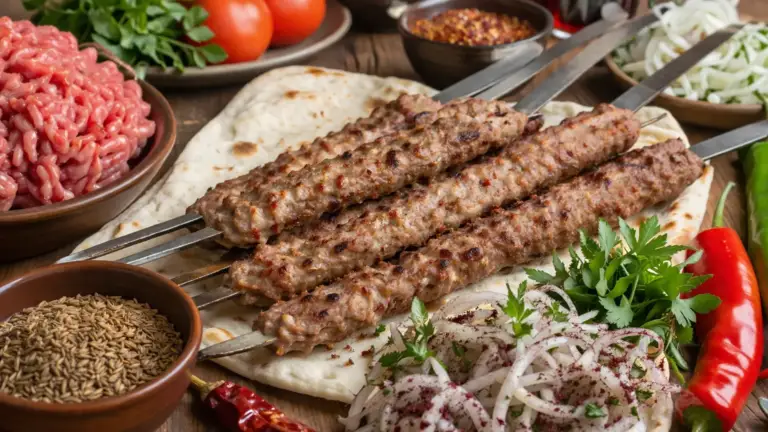 Фото блюда: Урфа-кебаб из говядины с зирой сочный и ароматный