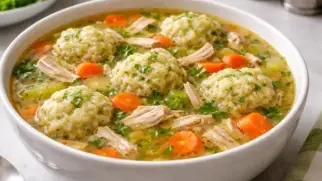 Фото рецепта: Вори вори суп с курицей и клецками