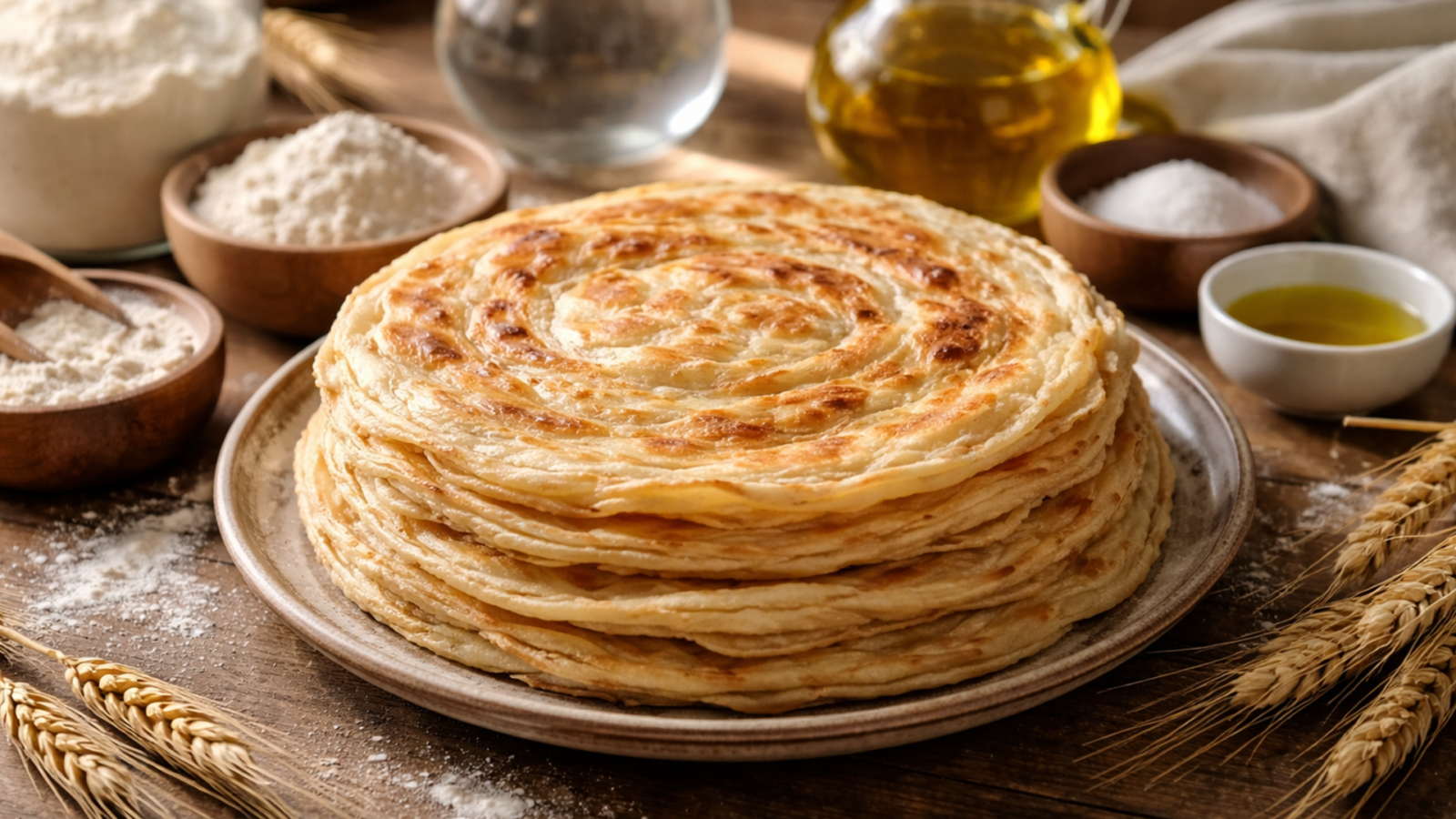 Фото блюда: Малудж лепешки из пшеничной муки с мягкой слоистой текстурой, рецепт с фото