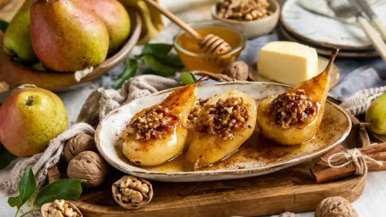 Фото блюда: Запеченные груши с орехами и медом для полдника