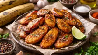 Фото рецепта: Жареные бананы плантайн с пряностями хрустящие снаружи мягкие внутри