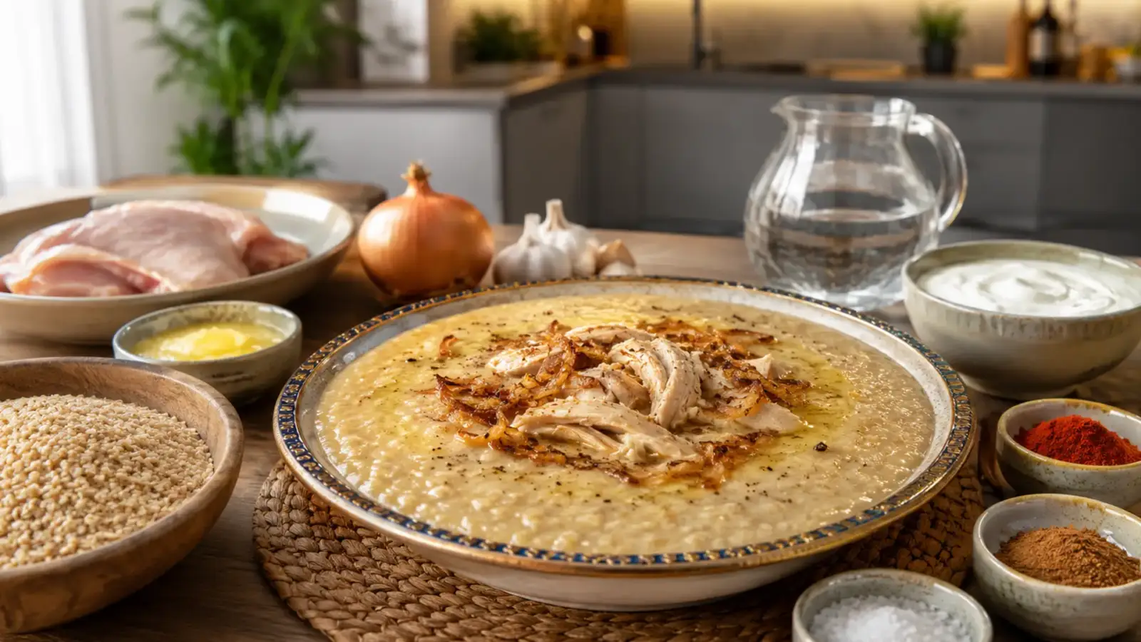 Фото блюда: Харис пшеничная каша с курицей и пряностями, рецепт с фото
