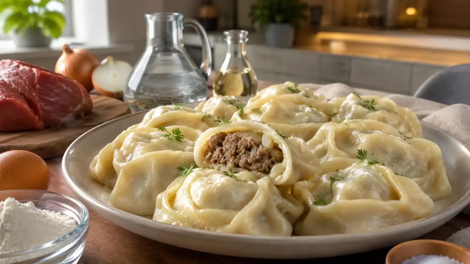 Фото блюда: Манты с мясной начинкой на пару сочные домашние, рецепт с фото