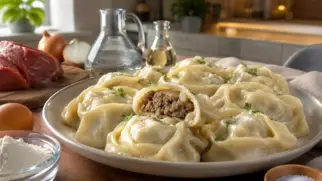 Фото рецепта: Манты с мясной начинкой на пару сочные домашние