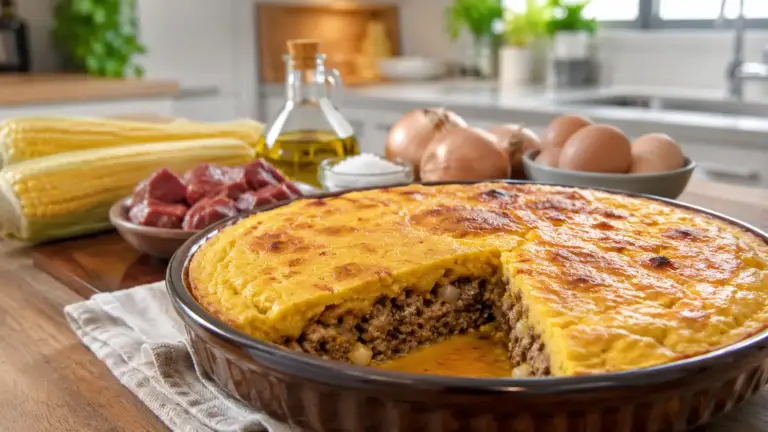 Фото блюда: Пастель де чокло кукурузная запеканка с мясом сочная чилийская