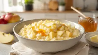 Фото рецепта: Пшённая каша с яблоками и медом нежная на завтрак