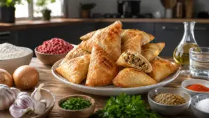 Фото блюда: Самбуса пирожки с мясной начинкой и зеленью