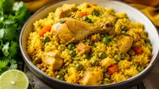 Фото рецепта: Арроз кон польо рис с курицей эквадорская кухня домашний