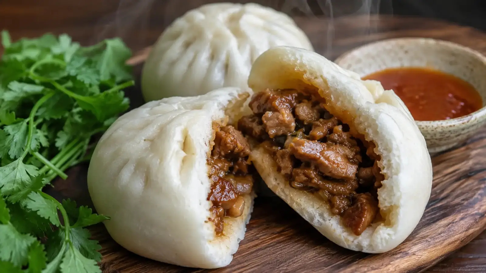 Фото блюда: Бао булочки на пару с мясной начинкой тайваньская кухня, рецепт с фото