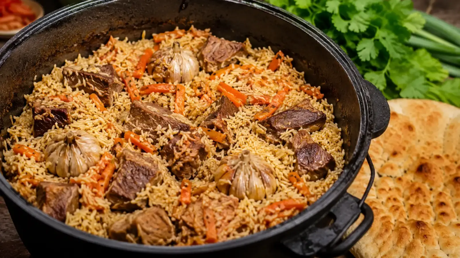 Фото блюда: Плов с говядиной и морковью таджикская кухня домашний, рецепт с фото