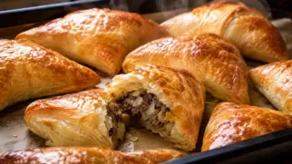 Фото рецепта: Самса с мясом и луком в духовке таджикская кухня