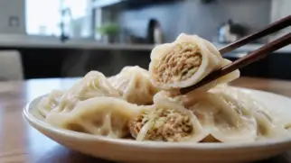 Фото рецепта: Тайваньские пельмени с мясом и капустой нежные сочные с тонким тестом