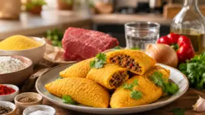 Фото блюда: Кукурузные пирожки с мясом и сочной пряной начинкой