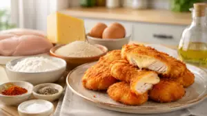 Фото блюда: Наггетсы куриные с сыром и хрустящей золотистой панировкой