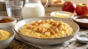 Фото блюда: Пшённая каша с яблоками и нежным сливочным вкусом